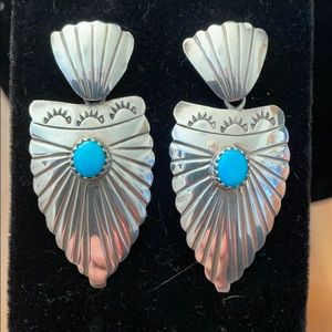 Sterling post-style southwestern style earrings
